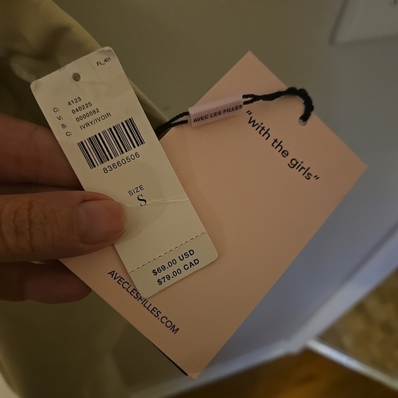 Anthropologie Avec Les Filles High-Waisted Faux Leather Slit Legging Ivory S NWT - Picture 8 of 9